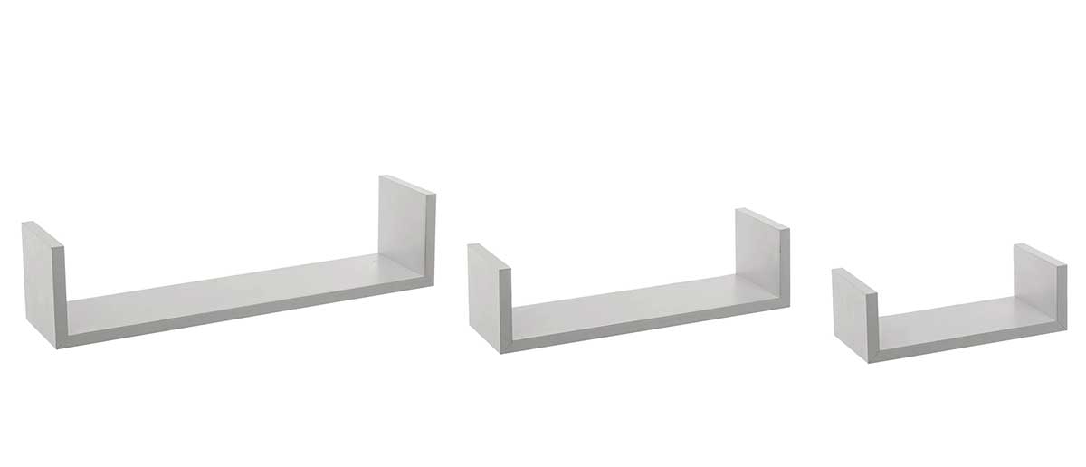 Set od 3 Zidne Police Bele Boje - Image 1