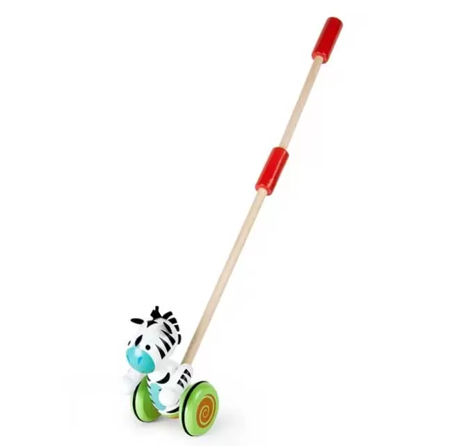 Drvena guralica za prve korake Zebra PINO 7166