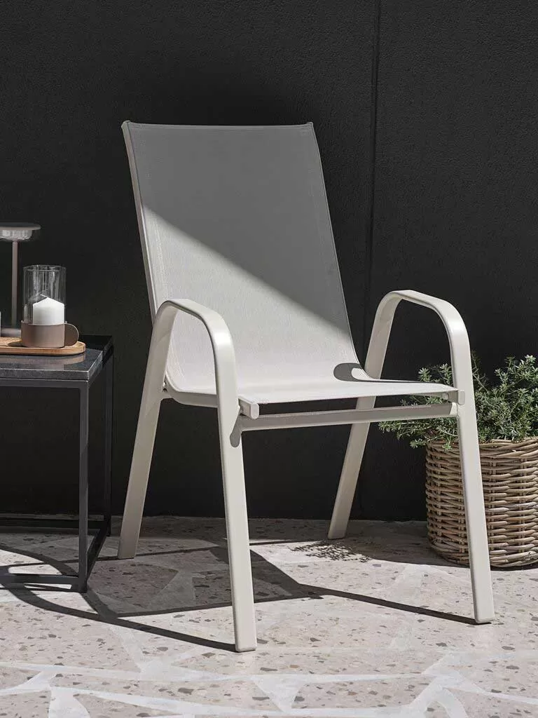 Stolica za terasu i baštu Lagard Bež Čelik - Tekstilen