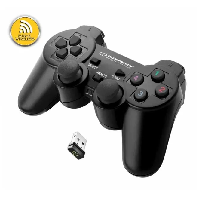 Bežični gamepad 2.4gHz PS3 PC Esperanza Gladiator Black