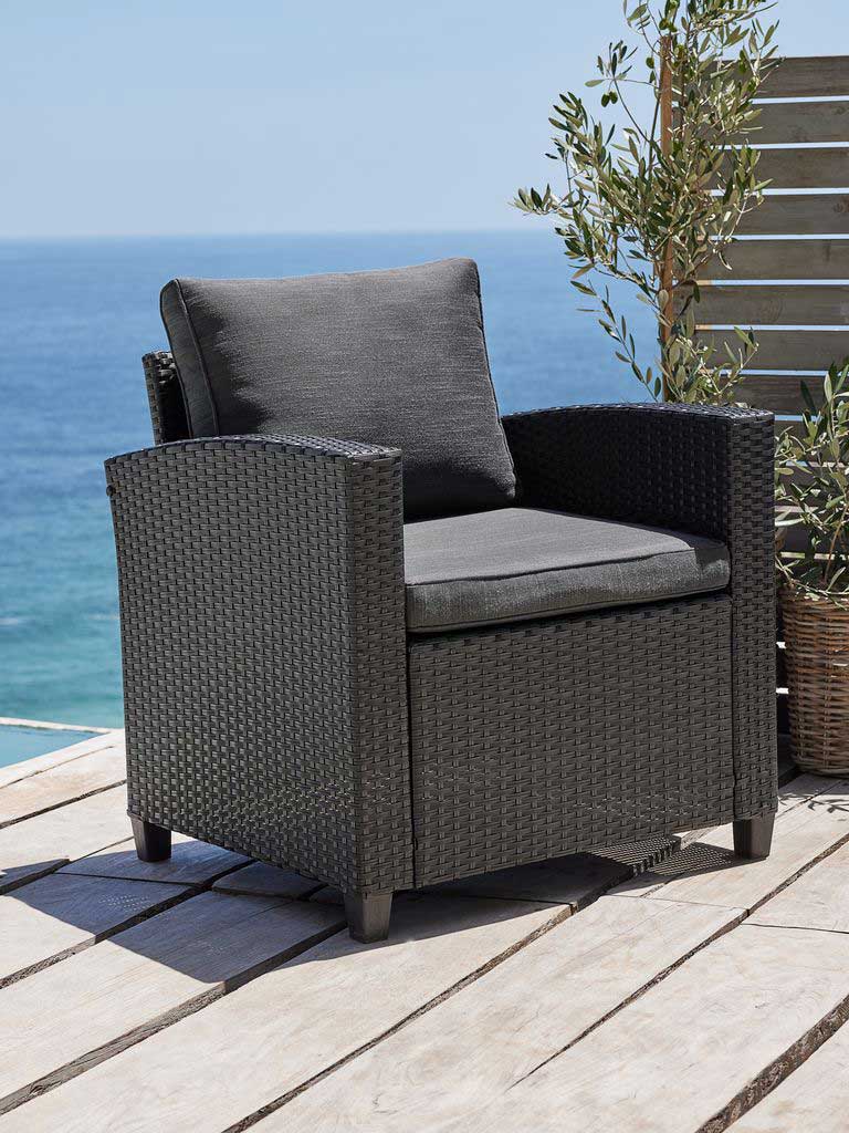 Baštenska Fotelja Od Ratana Ager Black