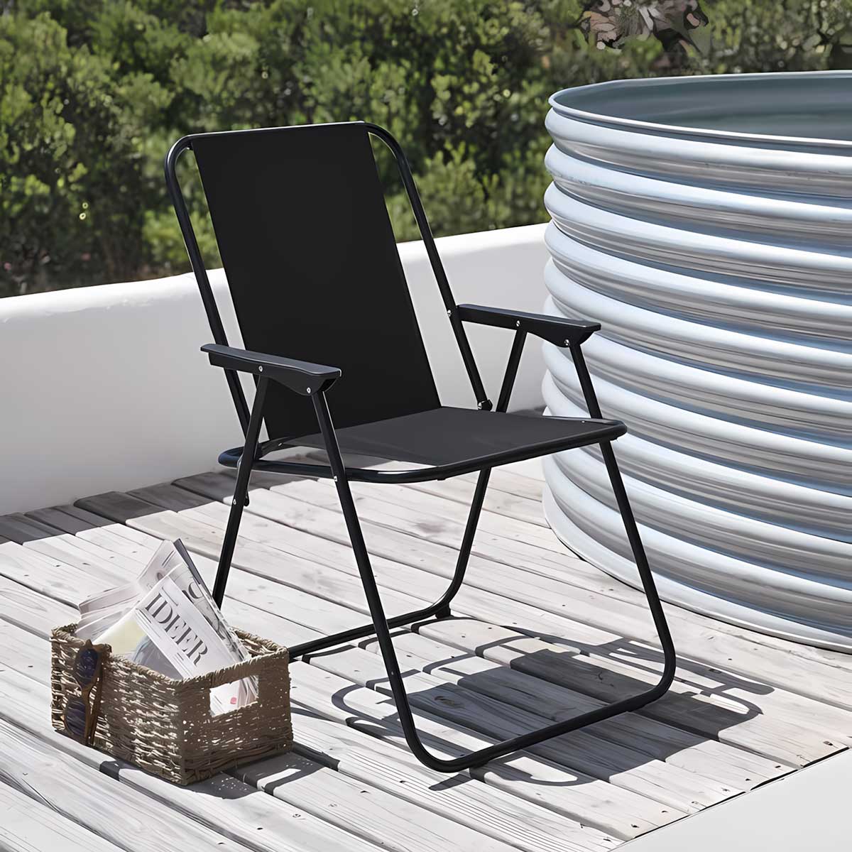 Sklopiva Stolica Za Plažu, Terasu ili Dvorište Berg Crna