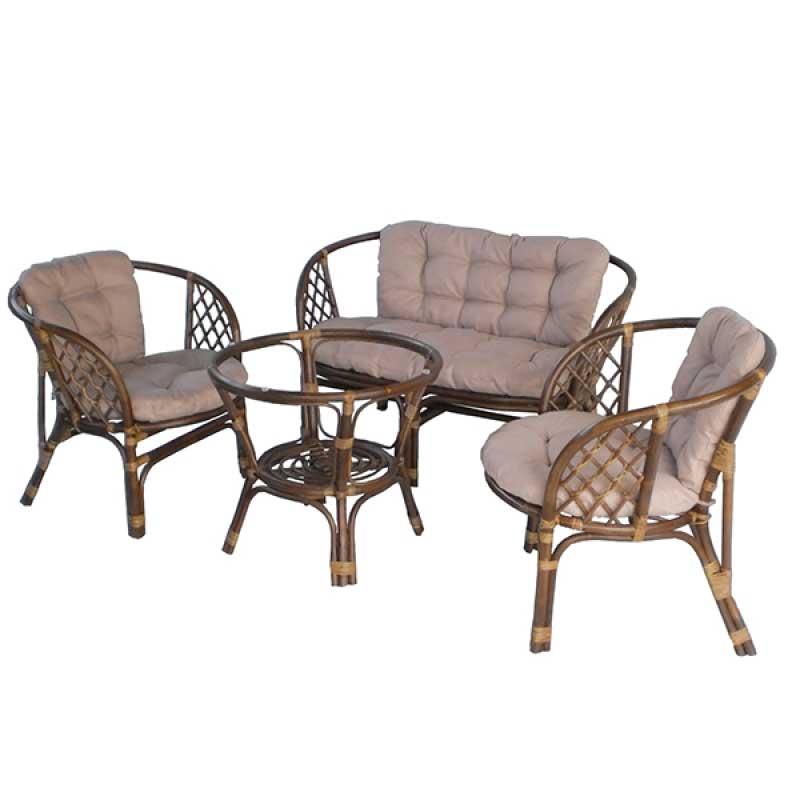 Garnitura od ratana Bahama Brown Cappuccino