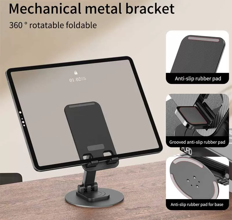 Stoni podesivi držač za mobilni ili tablet do 12.9 inča Crni