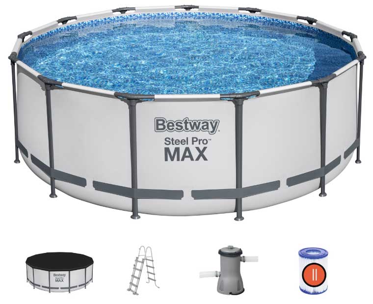 Bestway 5618W Bazen sa čeličnim ramom pumpom i merdevinama 3.96 m x 1.22 m