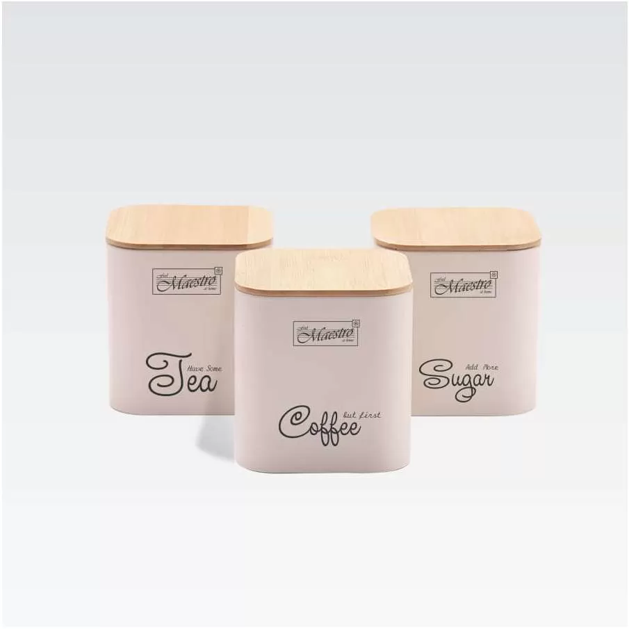 Metalne kuhinjske kutije sa poklopcima Maestro Ivory MR1775-3S