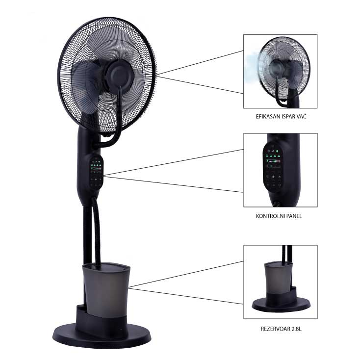 Ventilator sa isparivačem vode 75W 40cm Prosto MSF410R