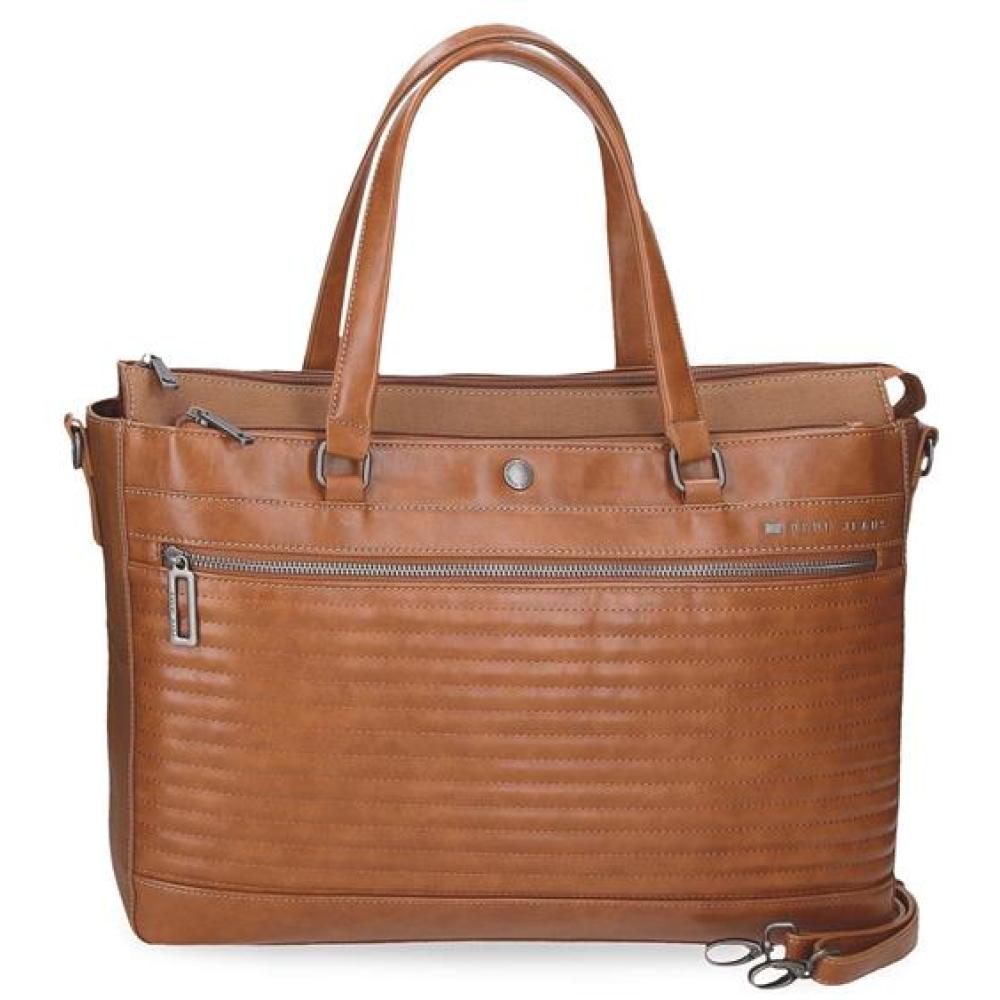Poslovna ženska torba sa pregradom za laptop PJL Biker brown 71566