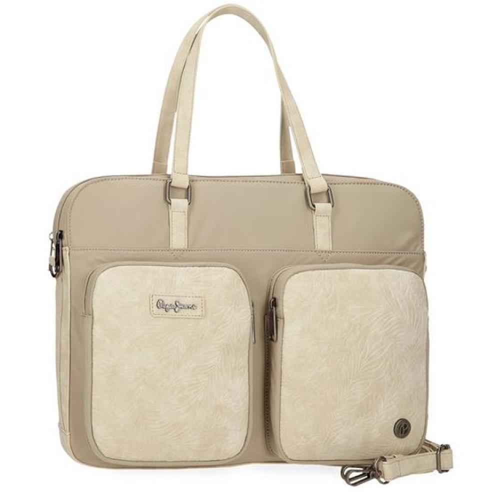 Ženska poslovna torba sa pregradom za laptop PJL Jana beige 71460