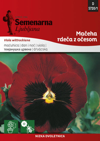 Cveće Dan i noć - crveni sa okom - Viola wittrockiana 5 kesica 5720/1 - Image 1