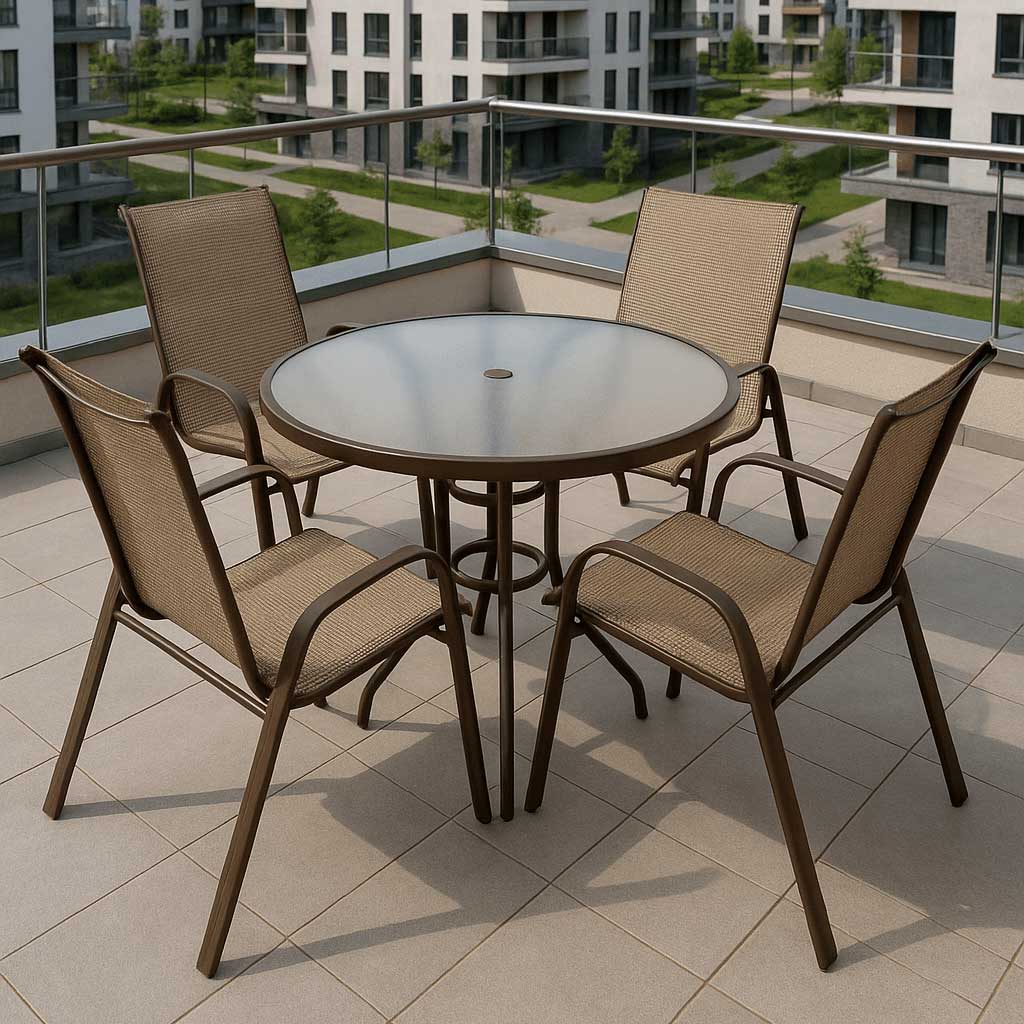 Baštenski Komplet Koko - 4 Stolice i Sto prečnika 80 cm