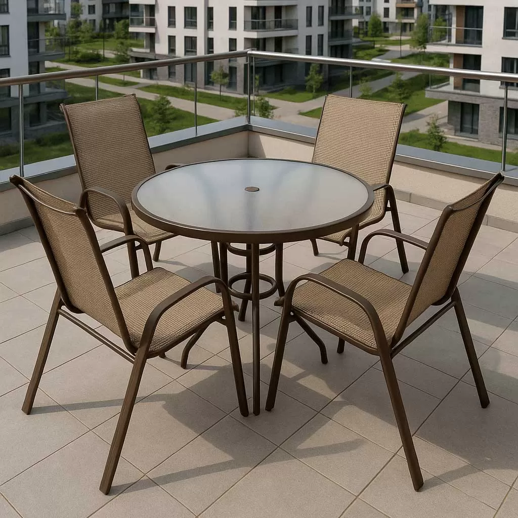 Baštenski Komplet Koko - 4 Stolice i Sto prečnika 80 cm