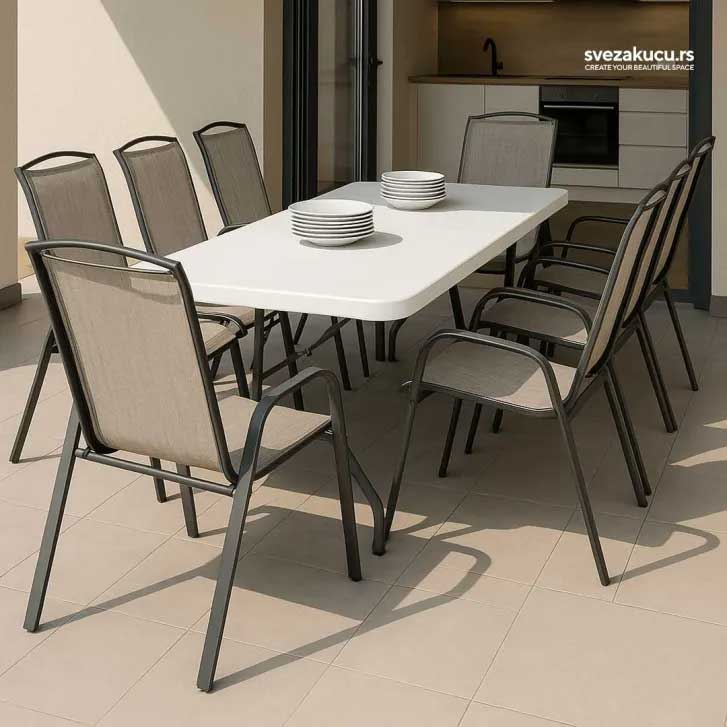 Garnitura za 8 osoba Sa sklopivim stolom Monarh