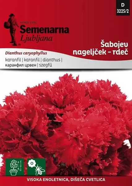 Seme za Karanfil  šabo - crveni - Dianthus caryophyllus 5 kesica 3225/2