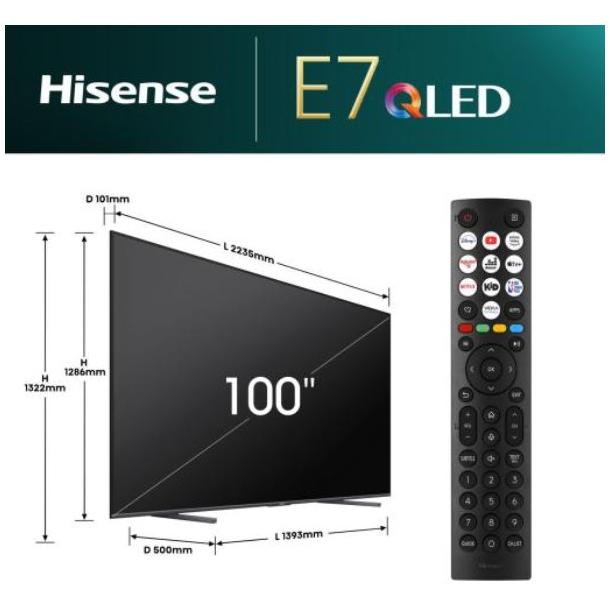 HISENSE 100 inča 100E7NQ QLED 4K UHD Smart TV