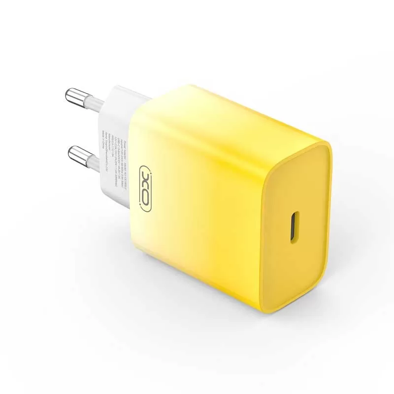 XO Brzi punjač za mobilne uređaje USB-C 30W CE18 žuti