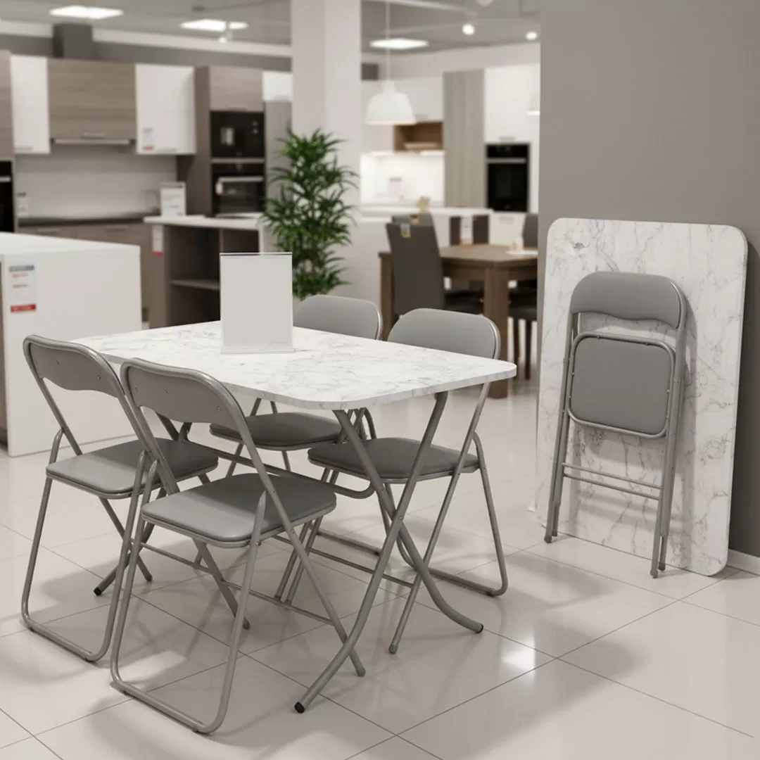 Trpezarijska garnitura za 4 osobe sa sklopivim stolom i stolicama Verto