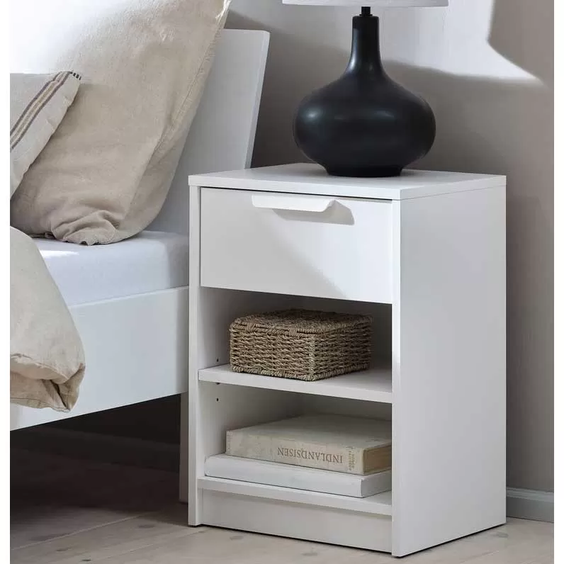 Noćni ormarić sa fiokom XER beli