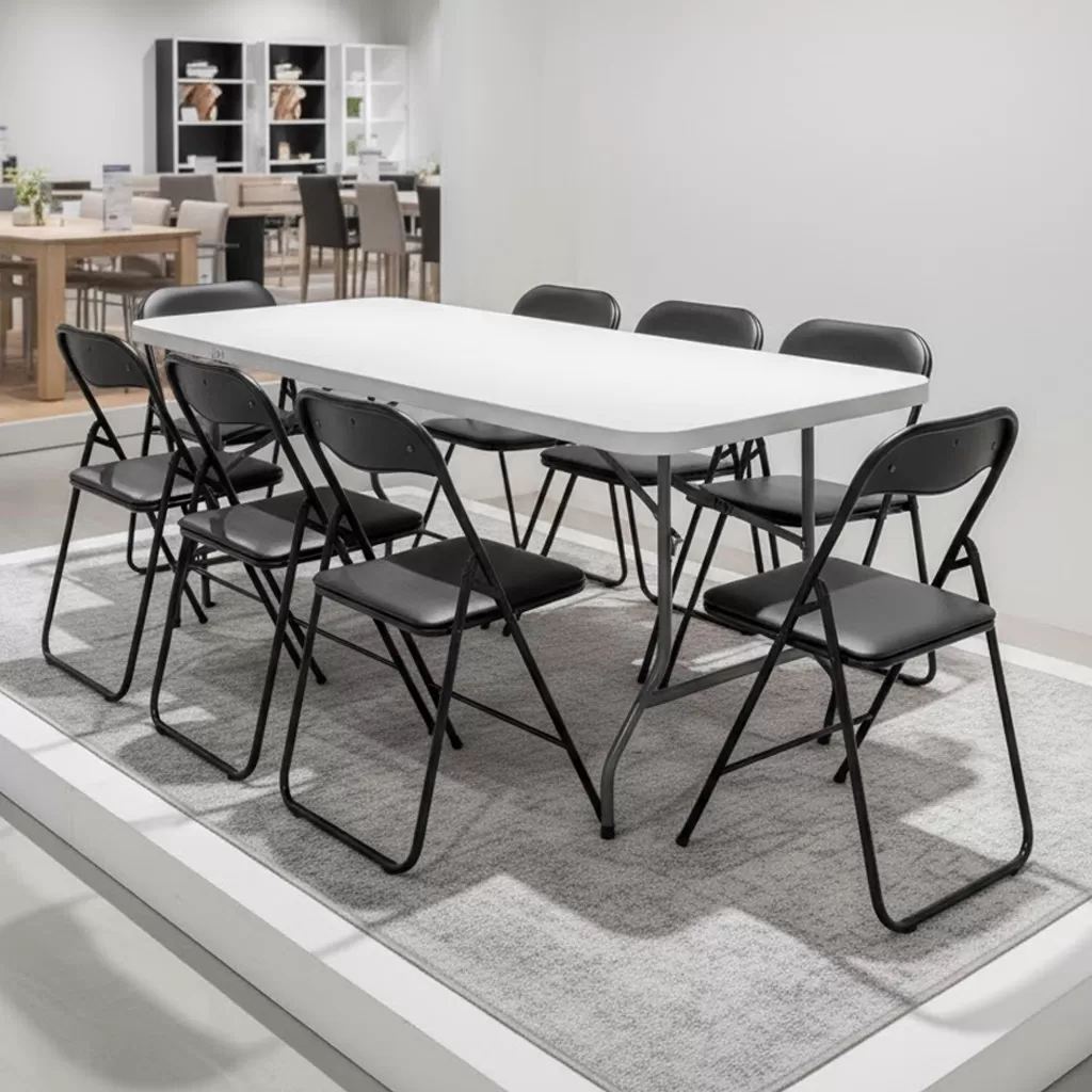 Slavska garnitura za 8 osoba sa sklopivim stolicama i sklopivim stolom