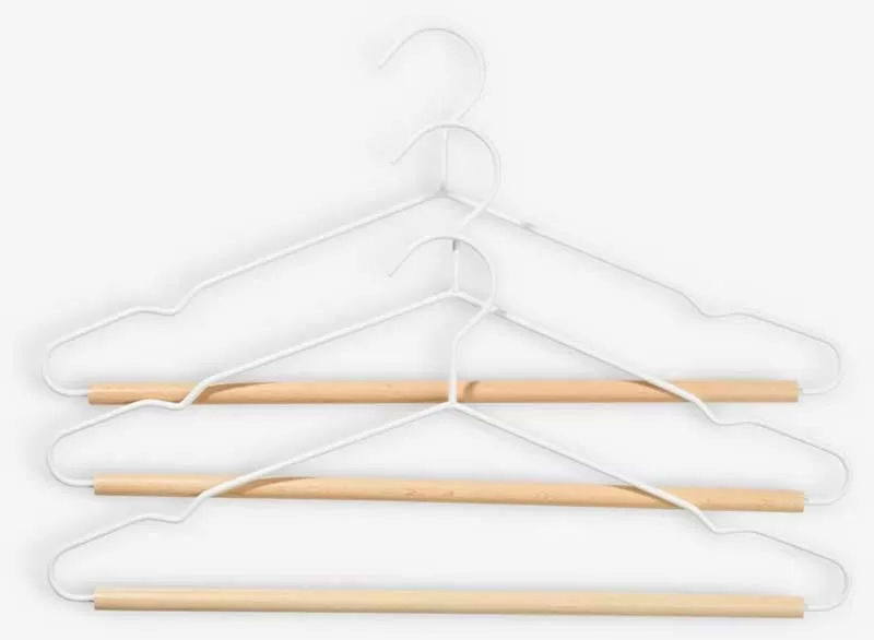 Set 3 vešalice za odeću Metal-Drvo