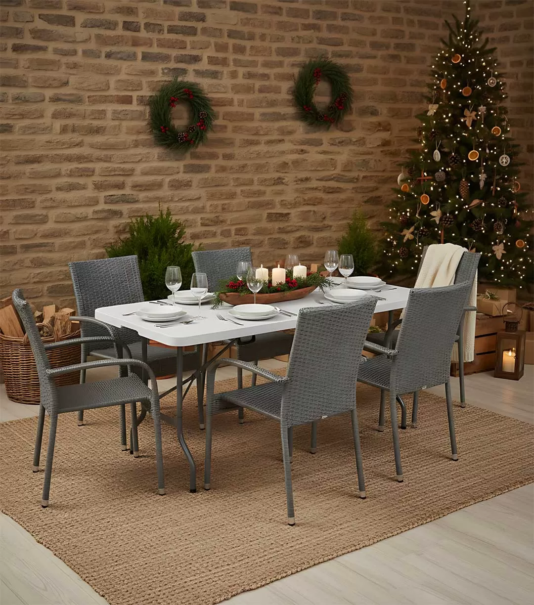 Trpezarija Za 6 Osoba - Za Spoljnu ili Unutrašnju Upotrebu Gudkul Grey