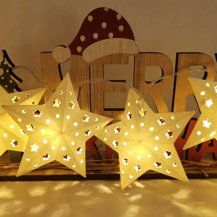 LED Svetleći niz na baterije Zvezde 0.9m