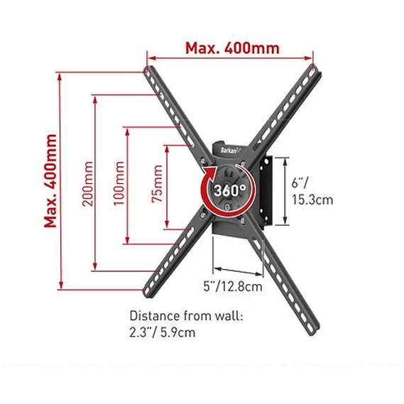 BARKAN BM300R LCD TV zglobni zidni nosač do 65 inča