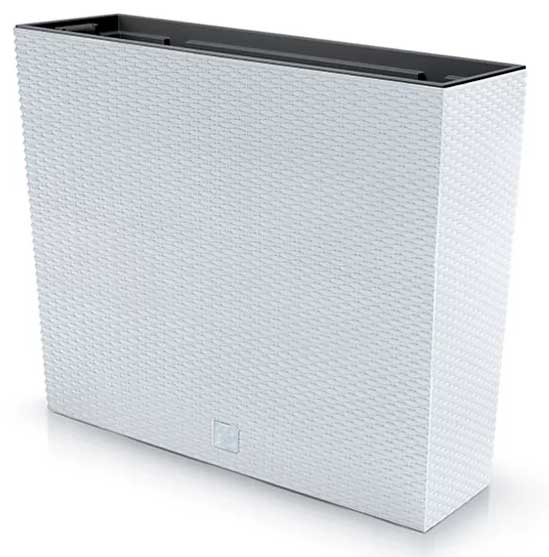 Prosperplast Visoka žardinjera sa ratan teksturom Bela 58x50x18cm