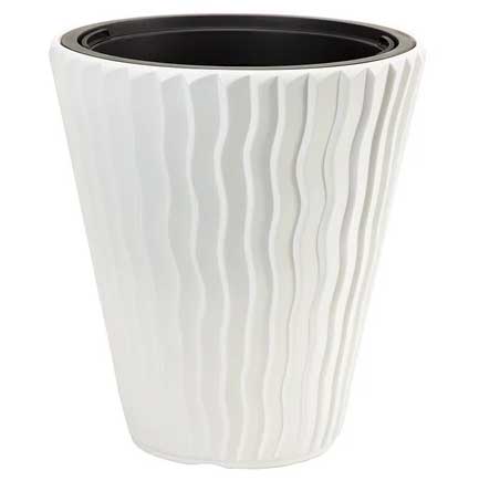 Saksija sa uloškom 30x33cm Bela