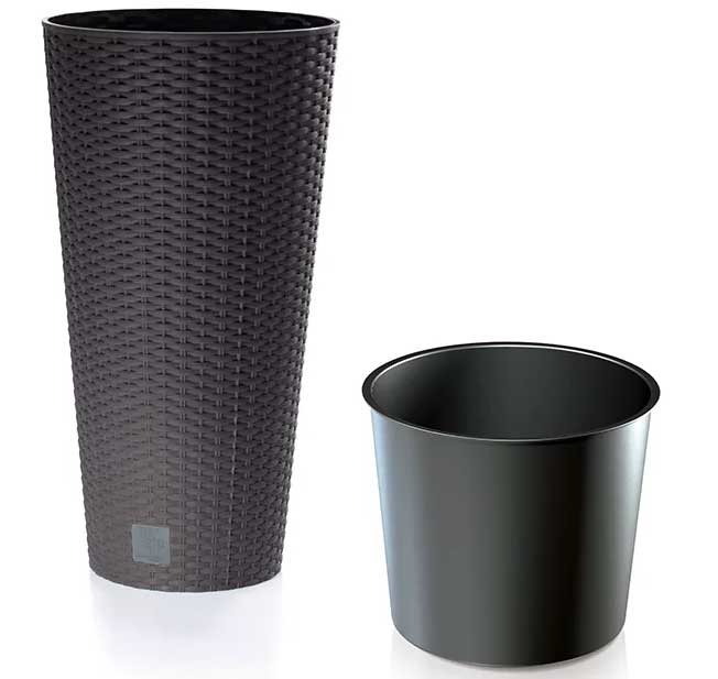 Visoka saksija sa uloškom V58cm Ratan Look Chocolate