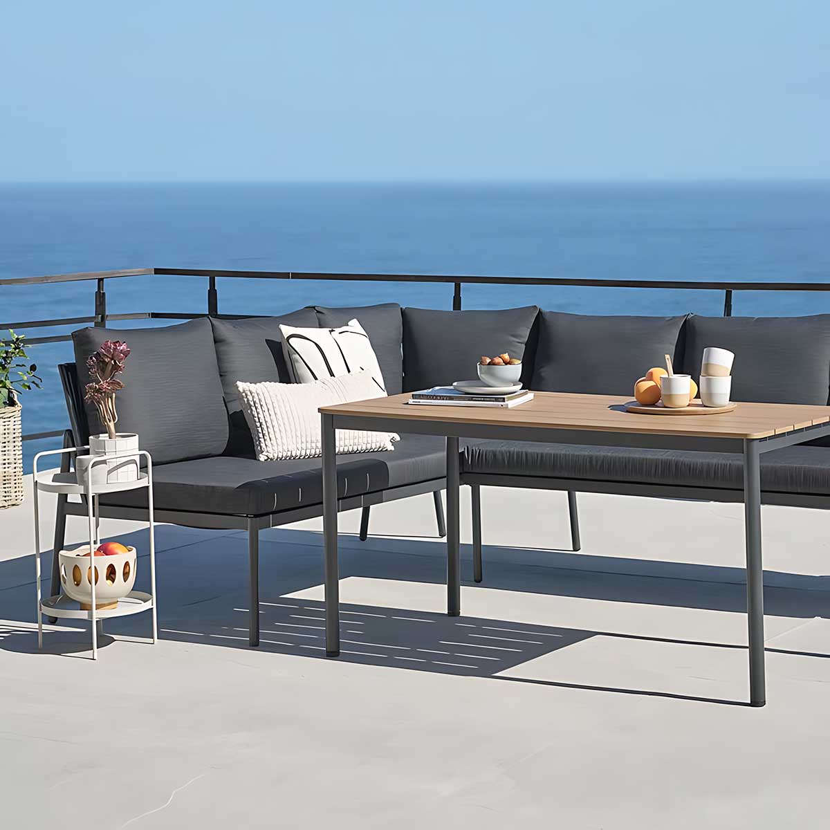 Lounge Ugaona Garnitura Za Terasu i Dvorište Berlioz Black