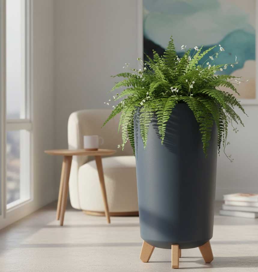 Visoka saksija sa nogarima Prosperplast Gracia Tubus Slim Antracit