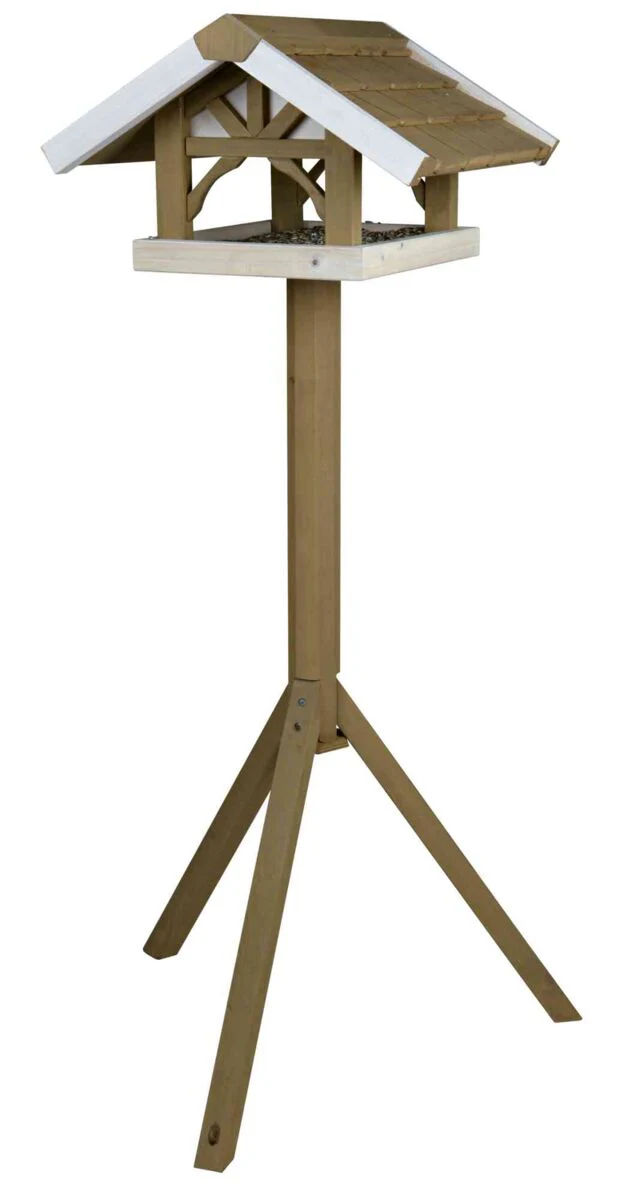 Hranilica za ptice na postolju 1.25m Drvena kućica siva Trixie 55802