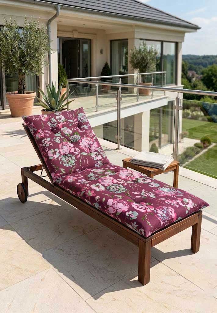 Jastuk Za Baštensku Ležaljku 200x70cm BORDEAUX RETRO