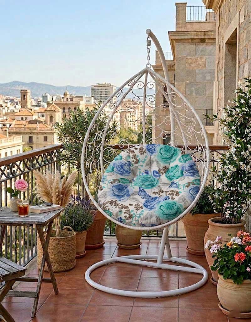 Jastuk 120cm Za Gnezdo Baštensku Ljuljašku BLUE ROSES