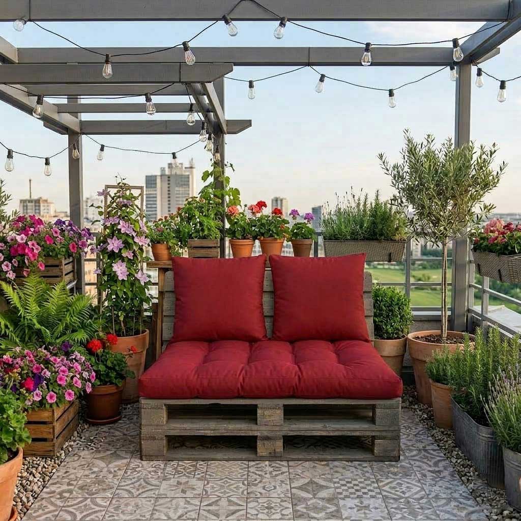 Komplet jastuka za garniture od paleta RED