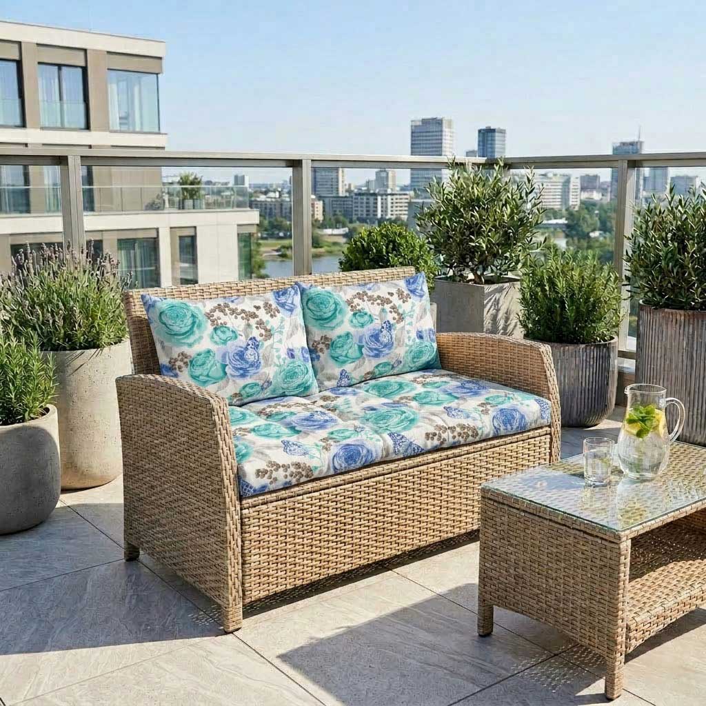 Jastuci za baštenski dvosed 130x50x50cm BLUE ROSES