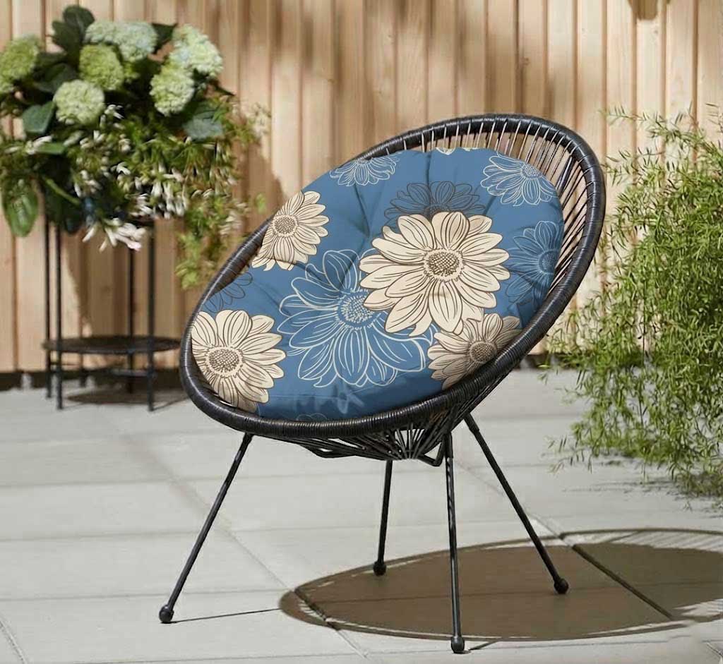 Jastuk za ovalnu baštensku stolicu - fotelju 110x90cm BIG FLOWERS