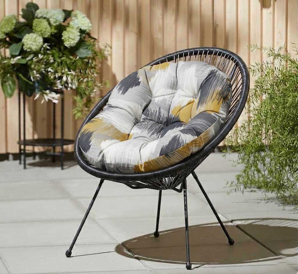 Jastuk za ovalnu baštensku stolicu - fotelju 110x90cm BLACK JAM