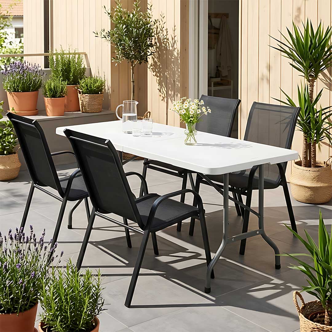 Baštenska Garnitura sa Sklopivim stolom Mokado 4 Stolice i Sto