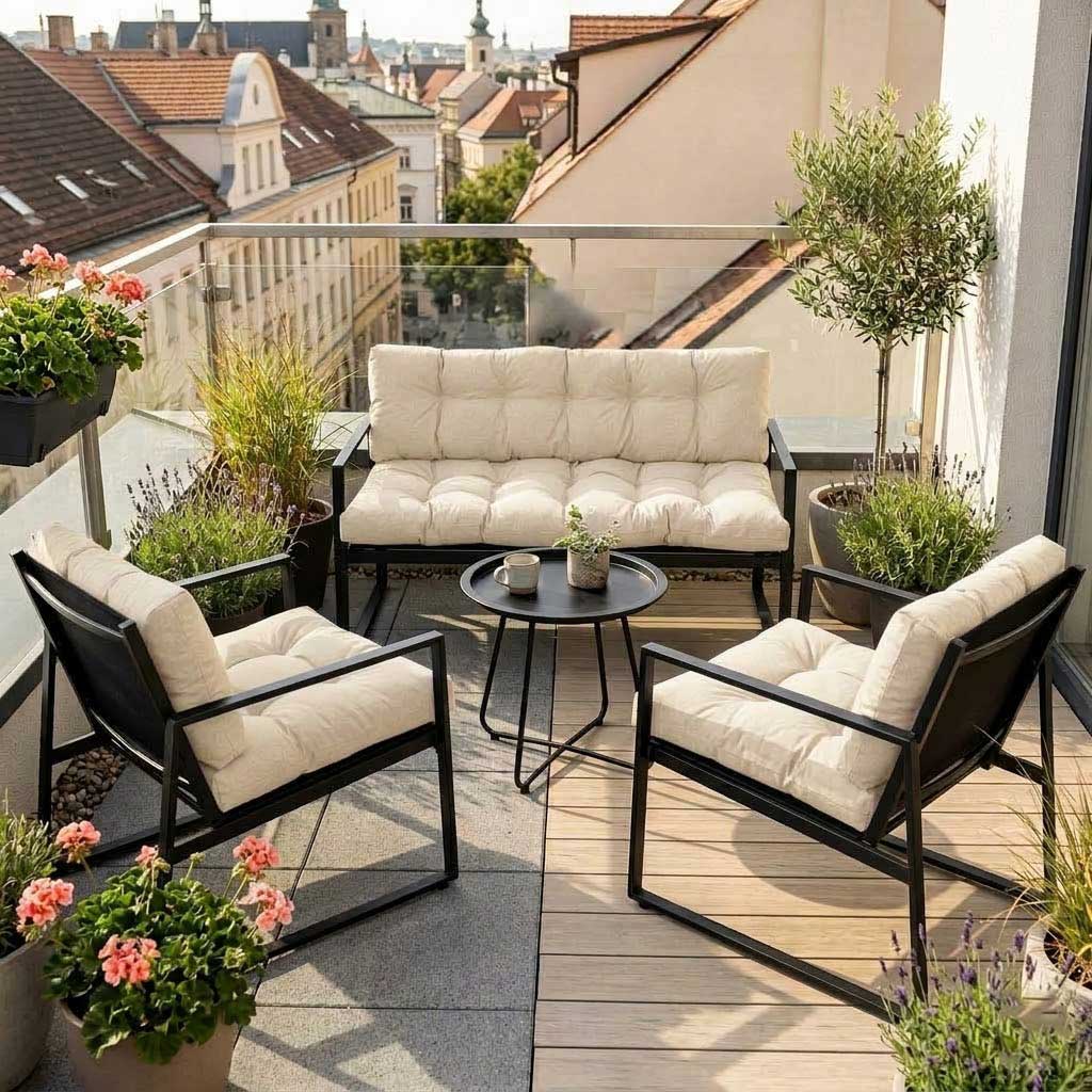 Jastuci Za Baštensku Garnituru - Dvosed 115cm i Dve Fotelje IVORY