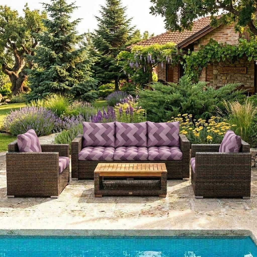 Jastuci Za Veliku Baštensku Garnituru - Trosed i Dve Fotelje TRICOT-BO