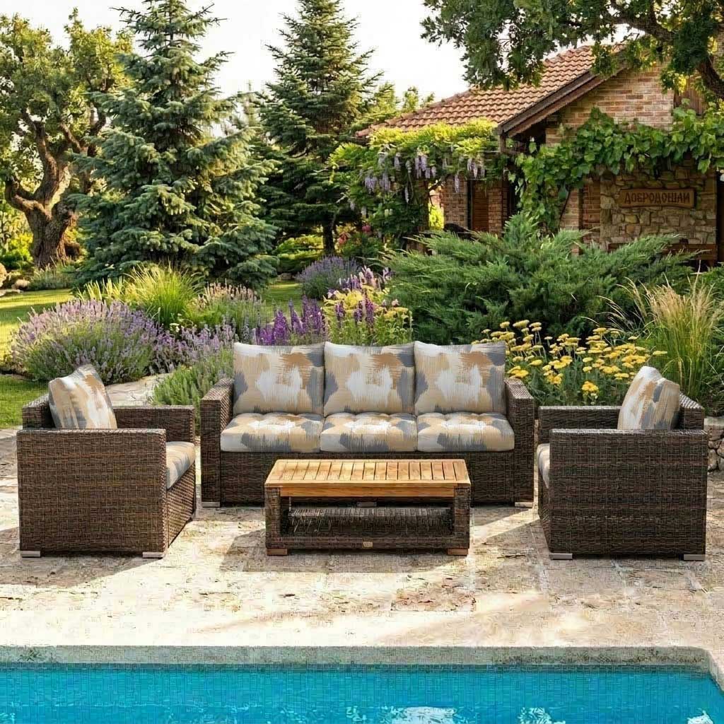 Jastuci Za Veliku Baštensku Garnituru - Trosed i Dve Fotelje GREY JAM