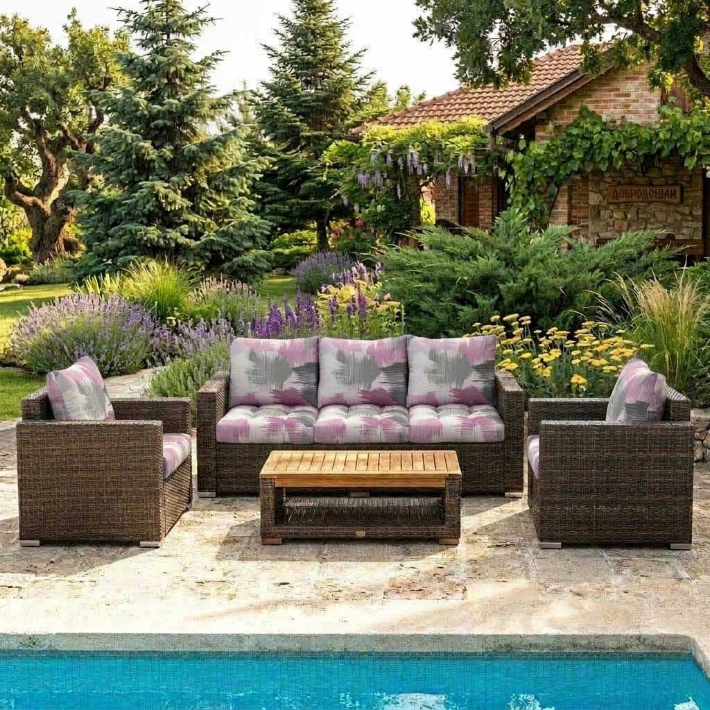 Jastuci Za Veliku Baštensku Garnituru - Trosed i Dve Fotelje PINK JAM