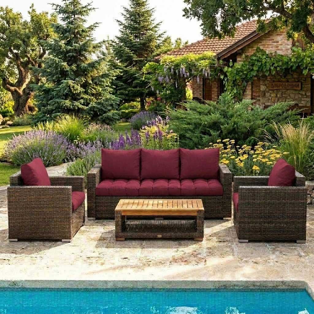 Jastuci Za Veliku Baštensku Garnituru - Trosed i Dve Fotelje CHERRY