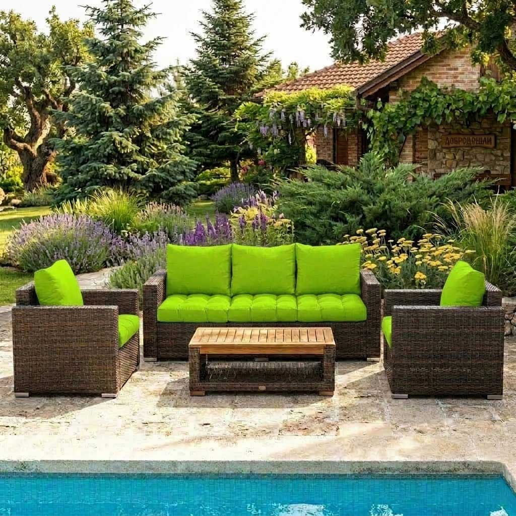 Jastuci Za Veliku Baštensku Garnituru - Trosed i Dve Fotelje LIME