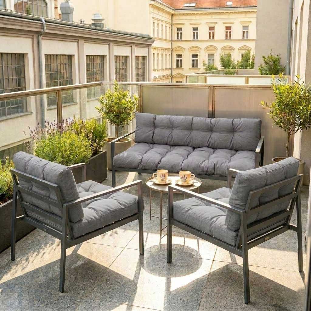 Jastuci Za Baštensku Garnituru Sa Niskim Naslonima - Dvosed i Dve Fotelje GREY