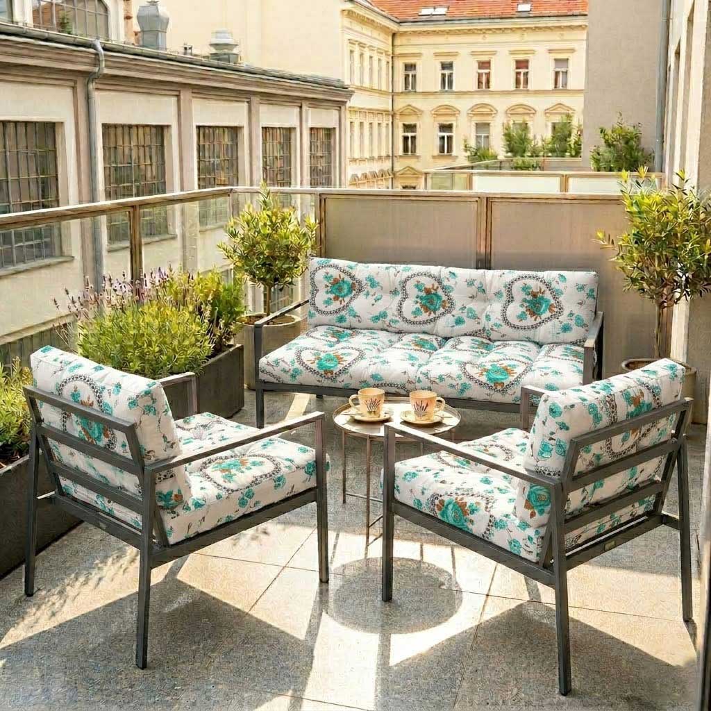 Jastuci Za Baštensku Garnituru Sa Niskim Naslonima - Dvosed i Dve Fotelje FLOURISH GREEN