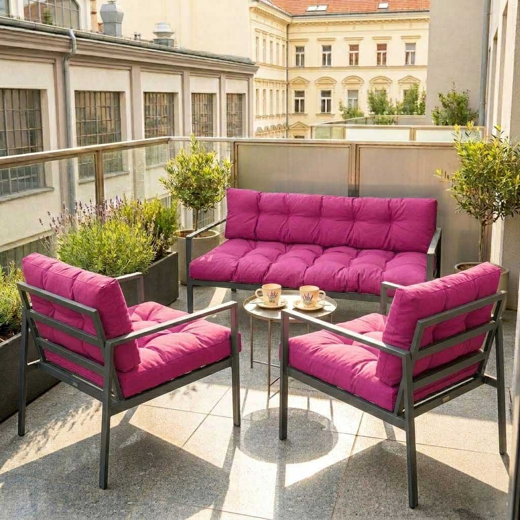 Jastuci Za Baštensku Garnituru Sa Niskim Naslonima - Dvosed i Dve Fotelje CIKLAMA