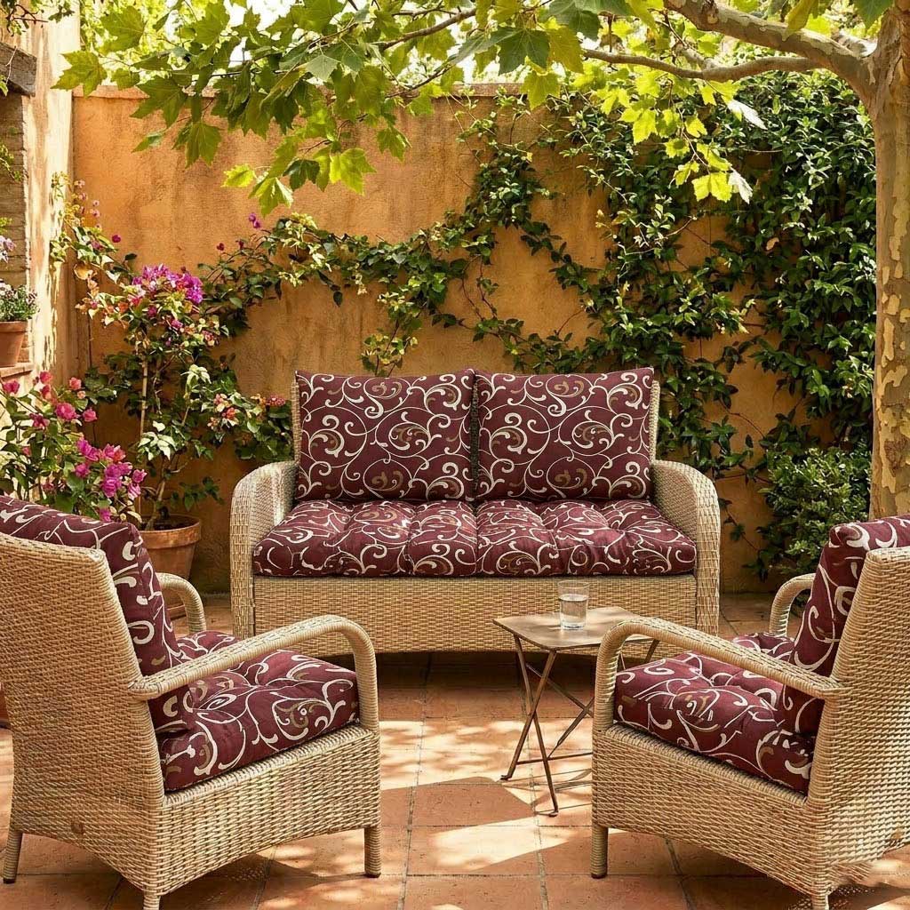 Jastuci Za Baštensku Garnituru - Dvosed 120cm i Dve Fotelje BROWN ORNAMENT